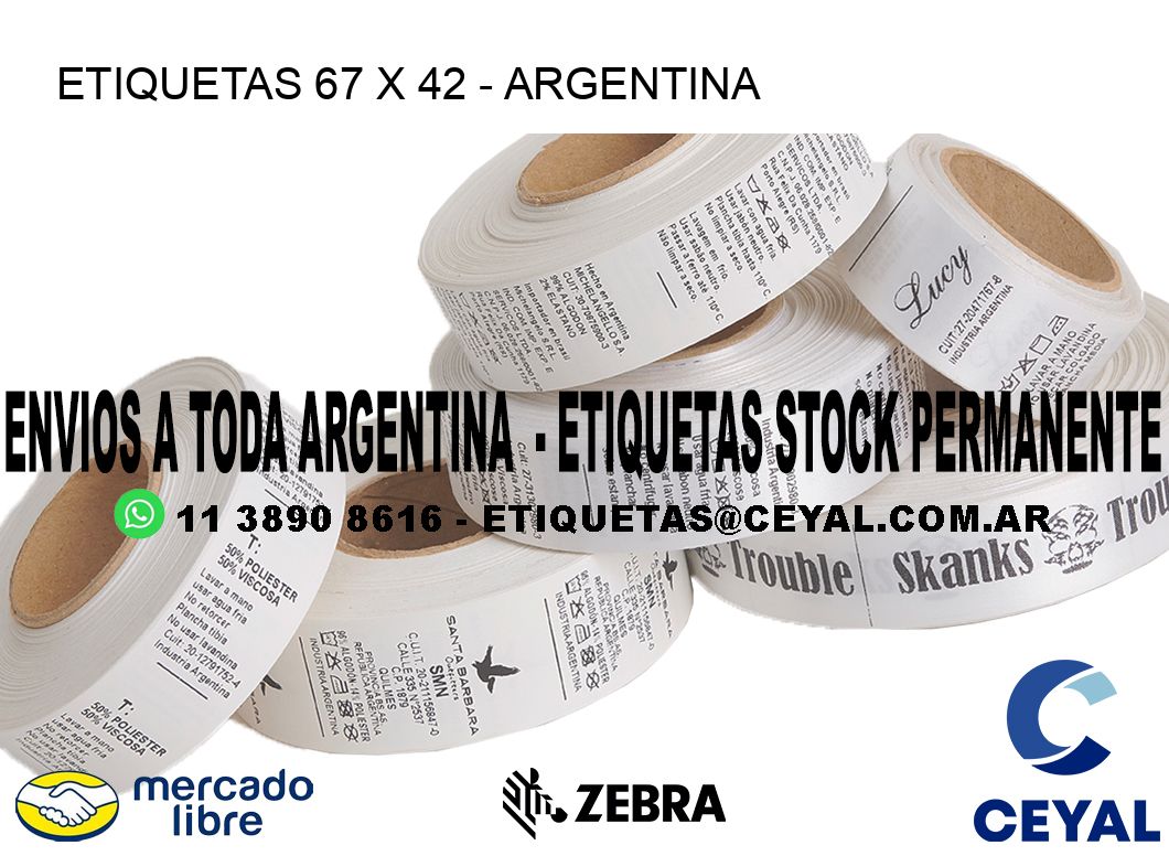 ETIQUETAS 67 x 42 - ARGENTINA