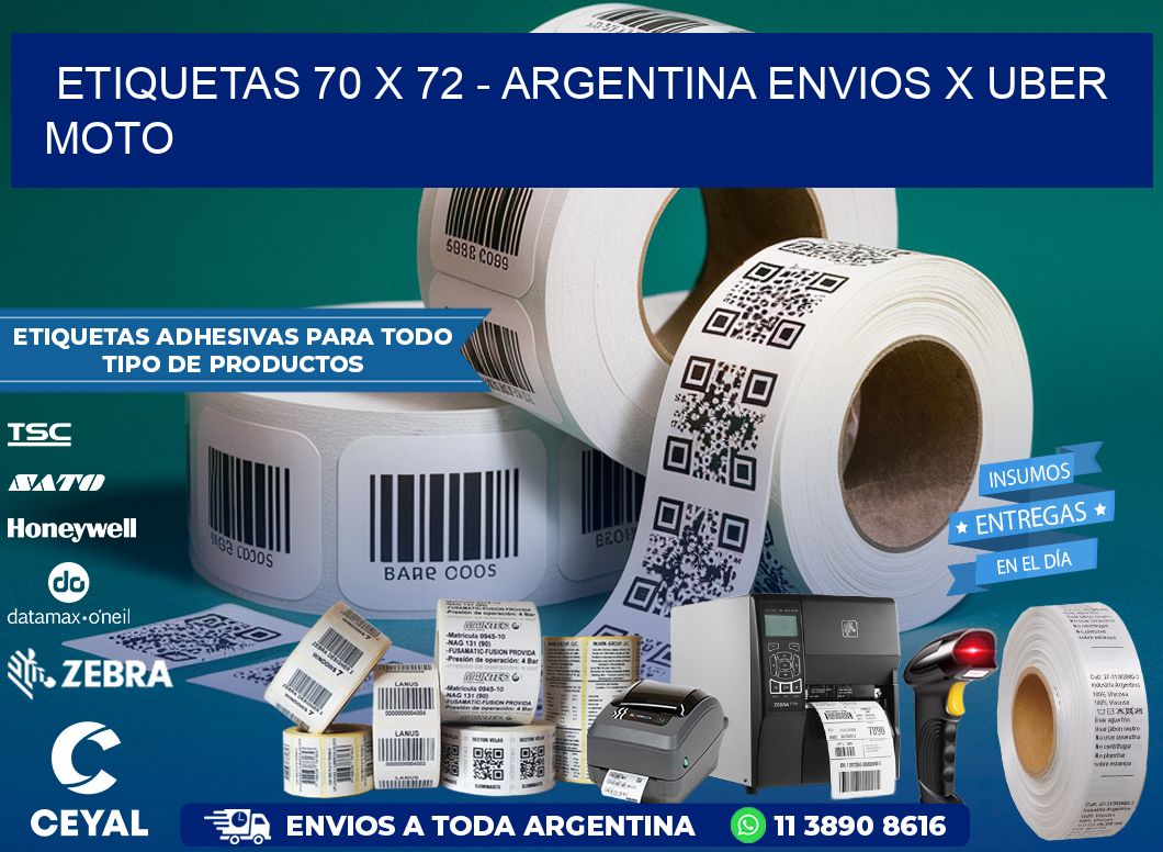 ETIQUETAS 70 x 72 – ARGENTINA ENVIOS X UBER MOTO