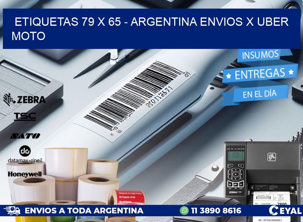 ETIQUETAS 79 x 65 - ARGENTINA ENVIOS X UBER MOTO