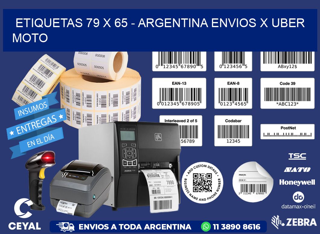 ETIQUETAS 79 x 65 - ARGENTINA ENVIOS X UBER MOTO