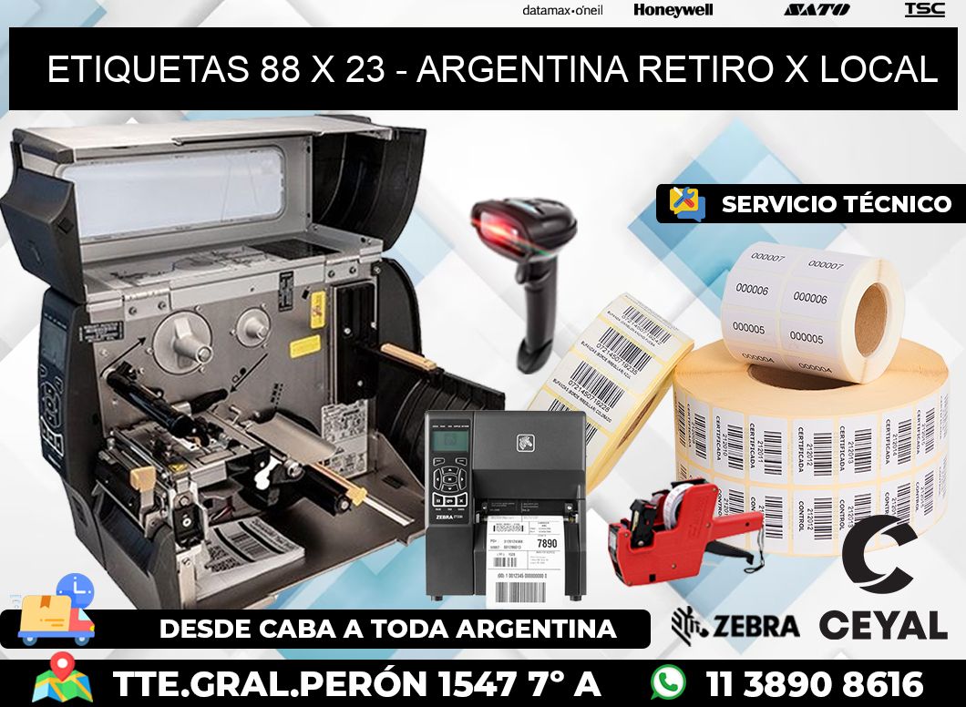 ETIQUETAS 88 x 23 - ARGENTINA RETIRO X LOCAL