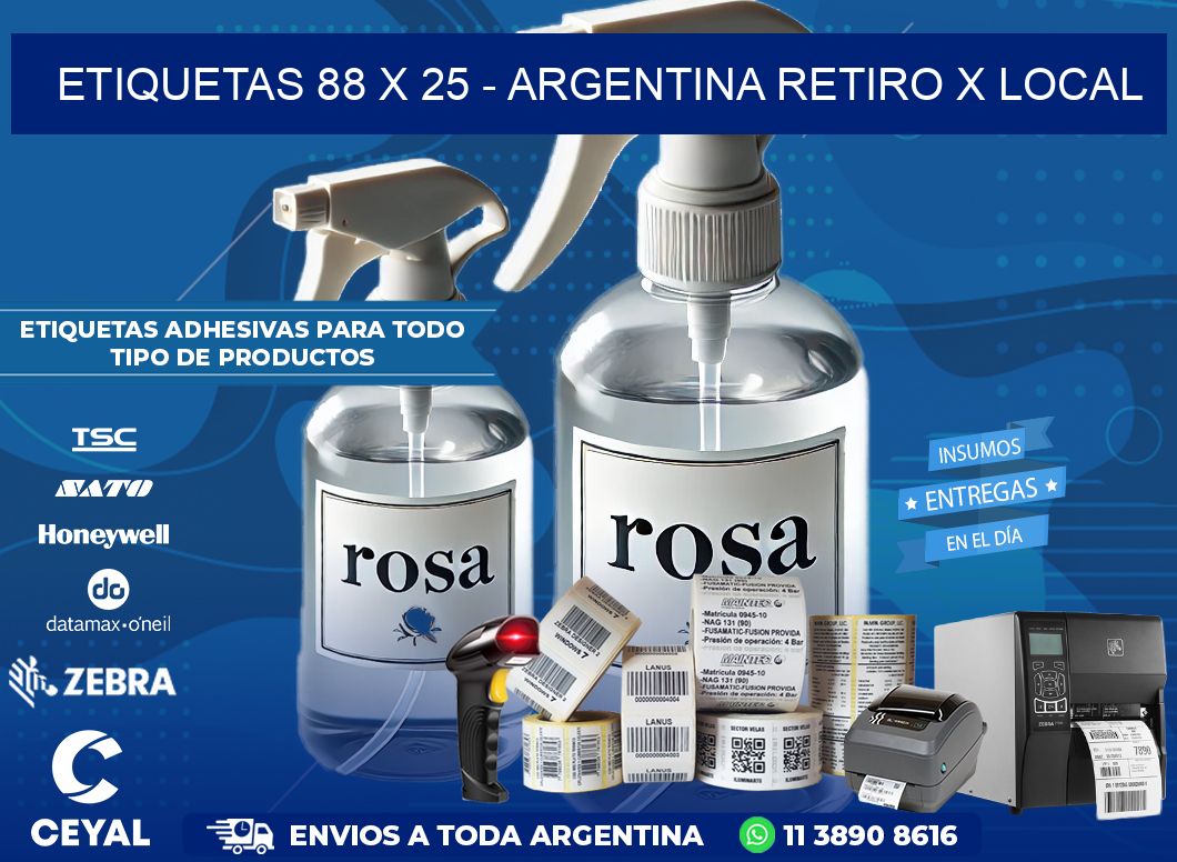 ETIQUETAS 88 x 25 – ARGENTINA RETIRO X LOCAL