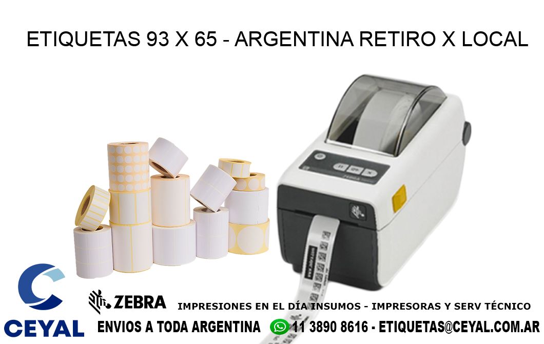 ETIQUETAS 93 x 65 - ARGENTINA RETIRO X LOCAL