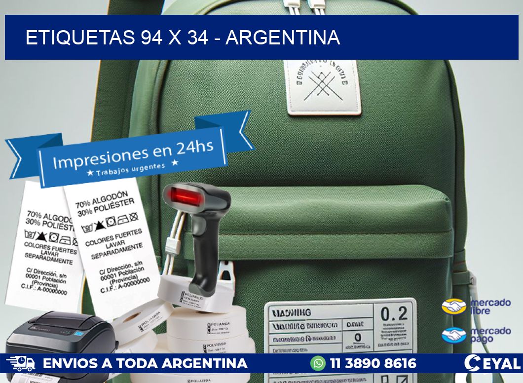 ETIQUETAS 94 x 34 - ARGENTINA