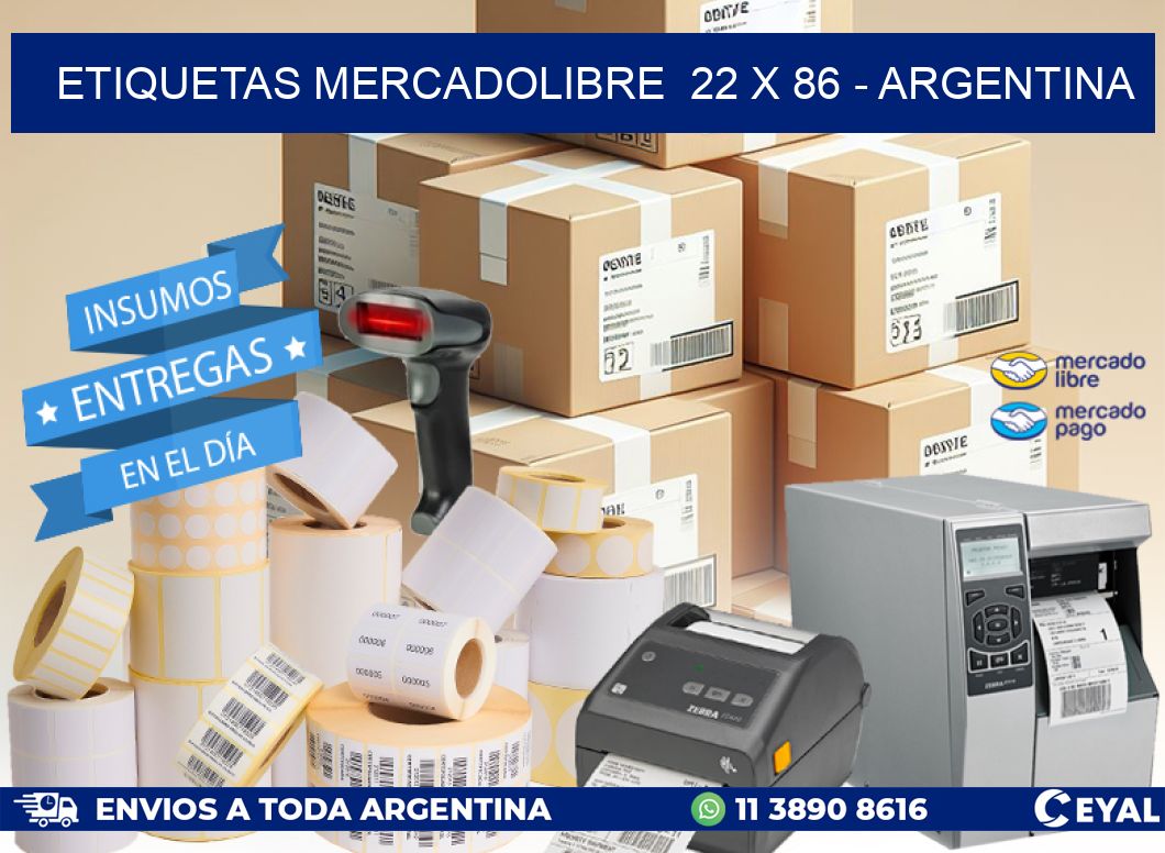 ETIQUETAS MERCADOLIBRE  22 x 86 – ARGENTINA