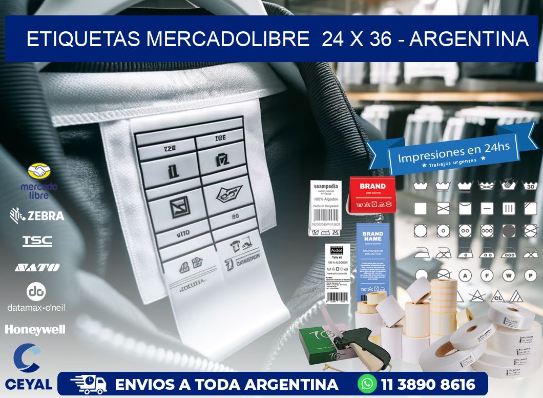 ETIQUETAS MERCADOLIBRE  24 x 36 - ARGENTINA