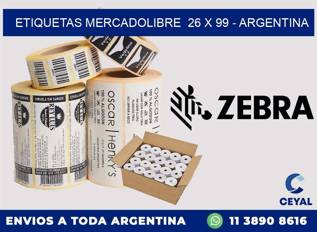 ETIQUETAS MERCADOLIBRE  26 x 99 – ARGENTINA