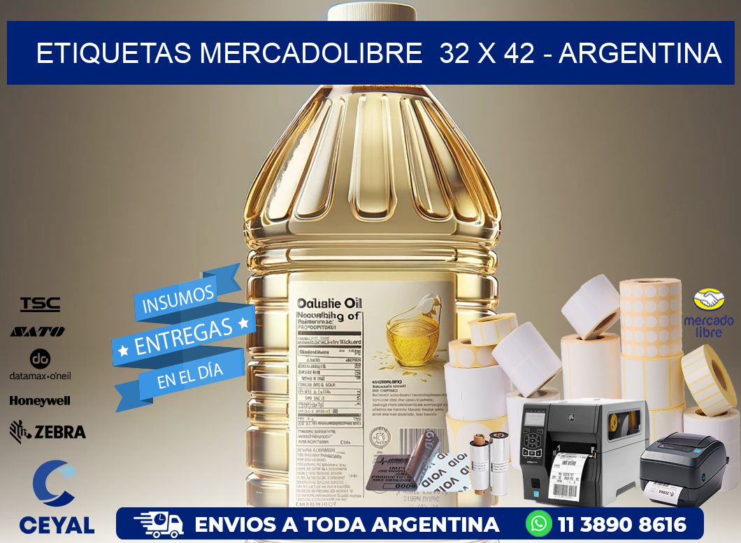 ETIQUETAS MERCADOLIBRE  32 x 42 - ARGENTINA