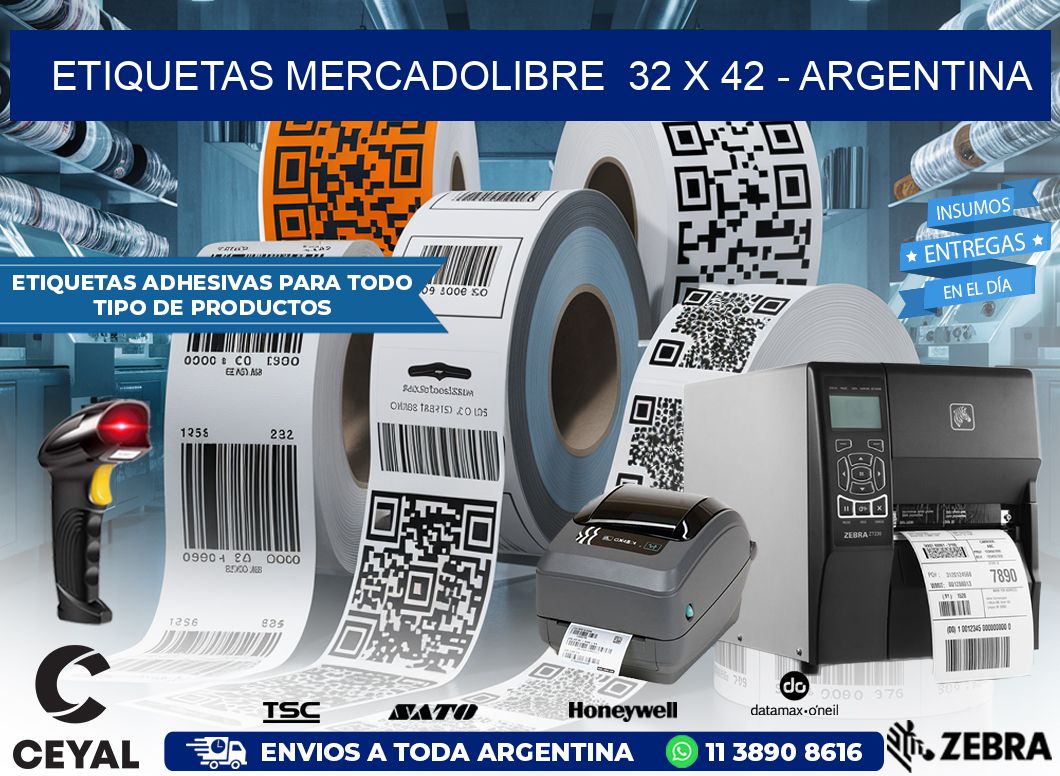 ETIQUETAS MERCADOLIBRE  32 x 42 – ARGENTINA