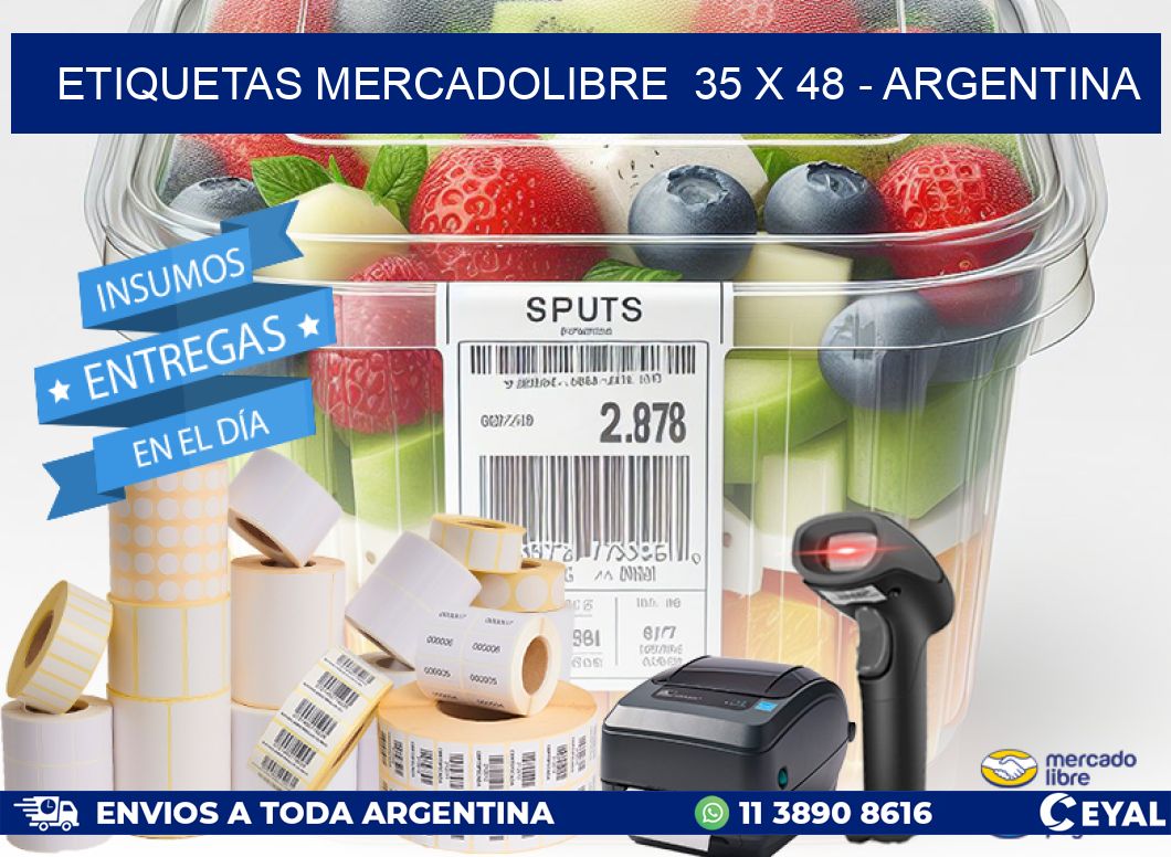 ETIQUETAS MERCADOLIBRE  35 x 48 - ARGENTINA