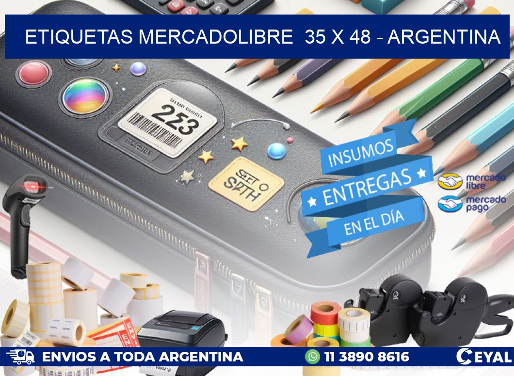 ETIQUETAS MERCADOLIBRE  35 x 48 - ARGENTINA