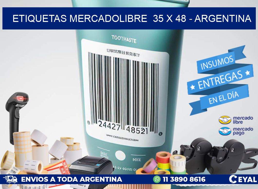 ETIQUETAS MERCADOLIBRE  35 x 48 - ARGENTINA