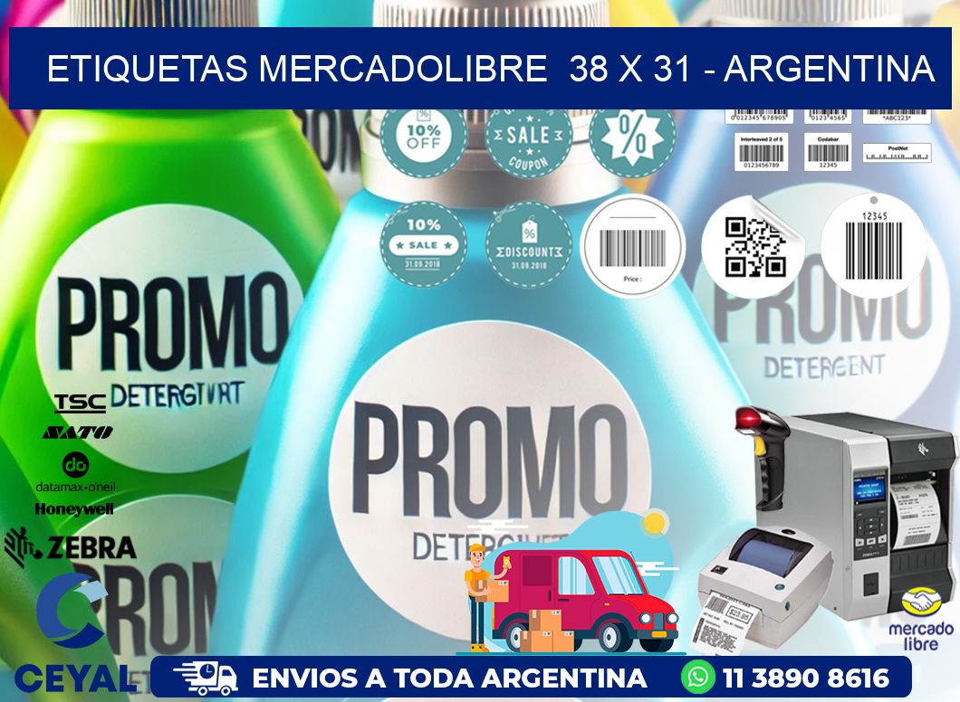 ETIQUETAS MERCADOLIBRE  38 x 31 - ARGENTINA