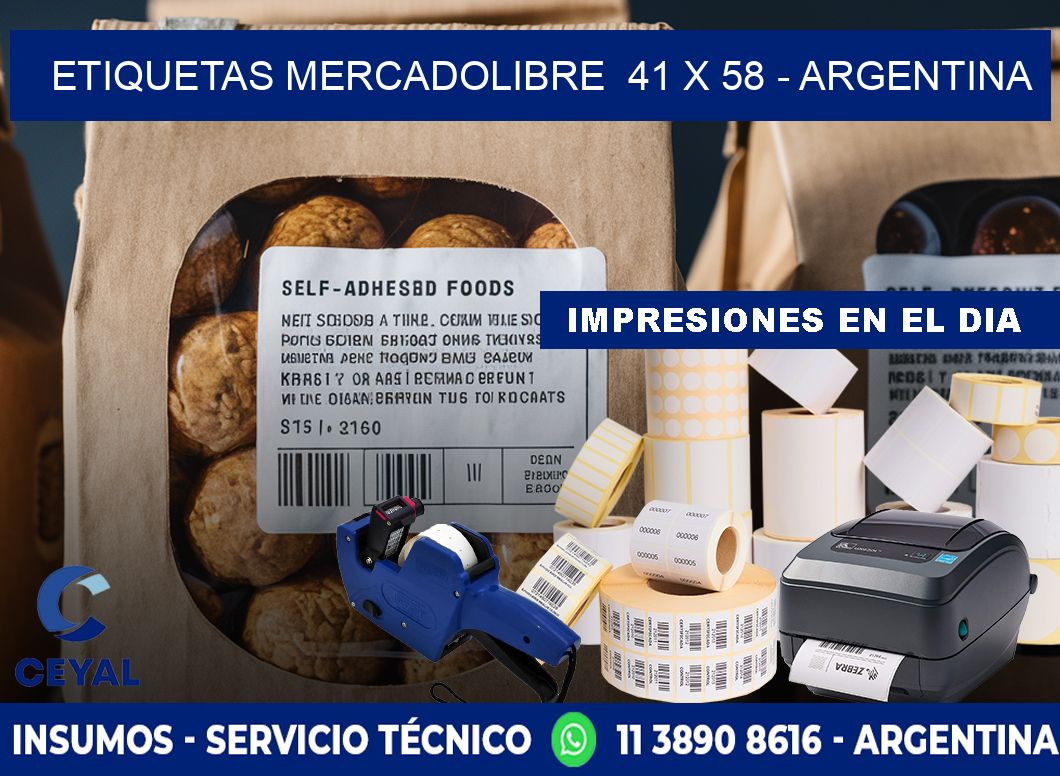 ETIQUETAS MERCADOLIBRE  41 x 58 - ARGENTINA