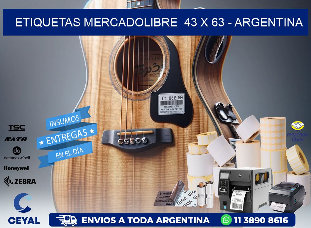 ETIQUETAS MERCADOLIBRE  43 x 63 - ARGENTINA