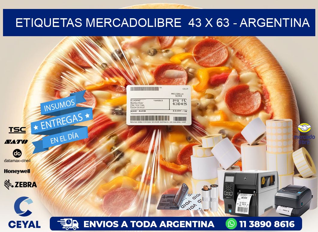 ETIQUETAS MERCADOLIBRE  43 x 63 - ARGENTINA