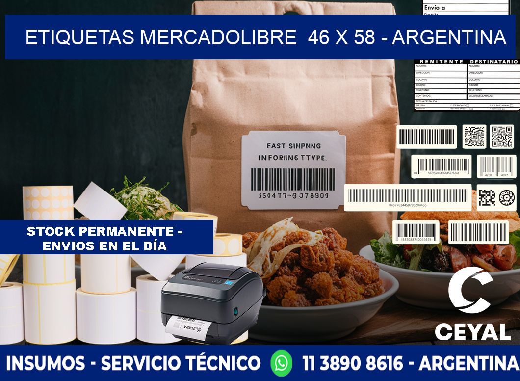 ETIQUETAS MERCADOLIBRE  46 x 58 - ARGENTINA