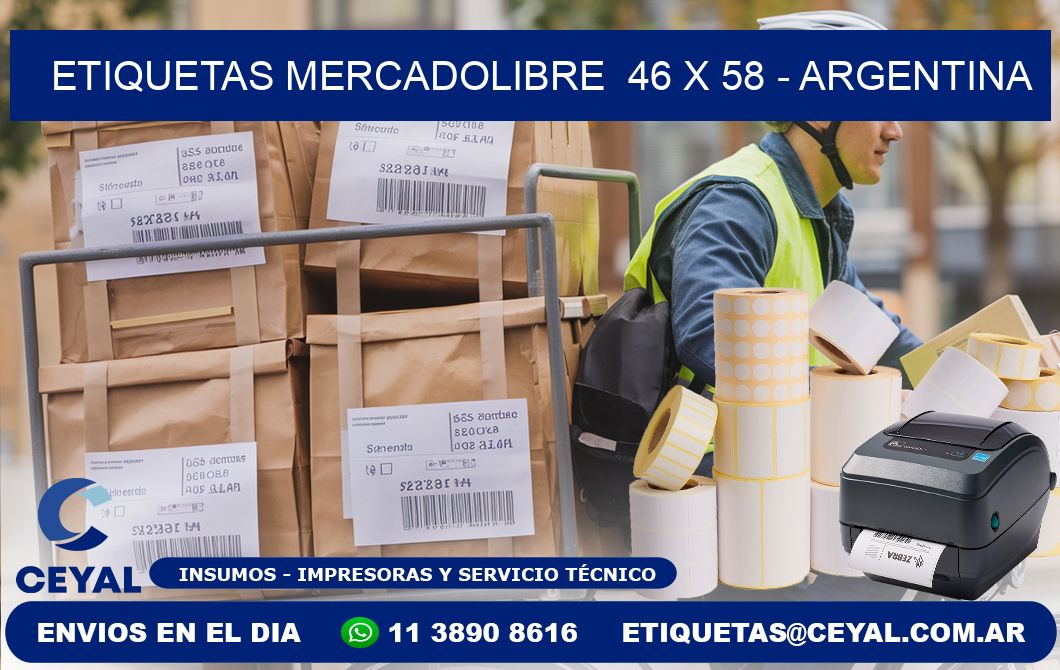 ETIQUETAS MERCADOLIBRE  46 x 58 - ARGENTINA