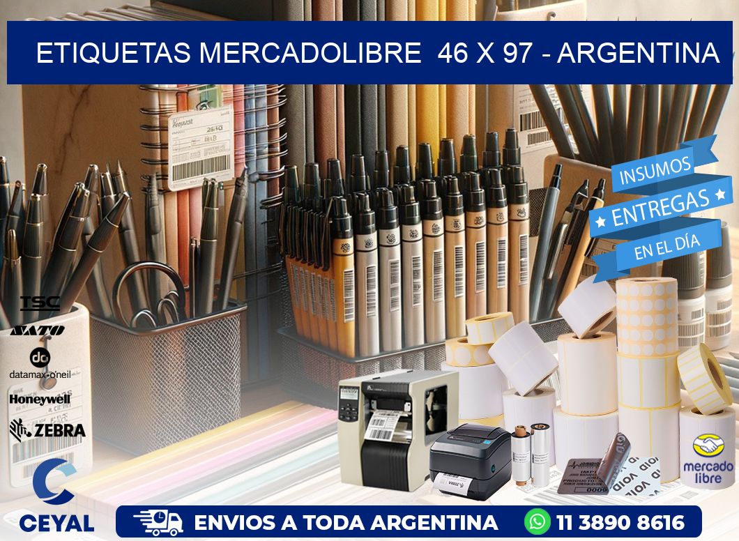 ETIQUETAS MERCADOLIBRE  46 x 97 - ARGENTINA