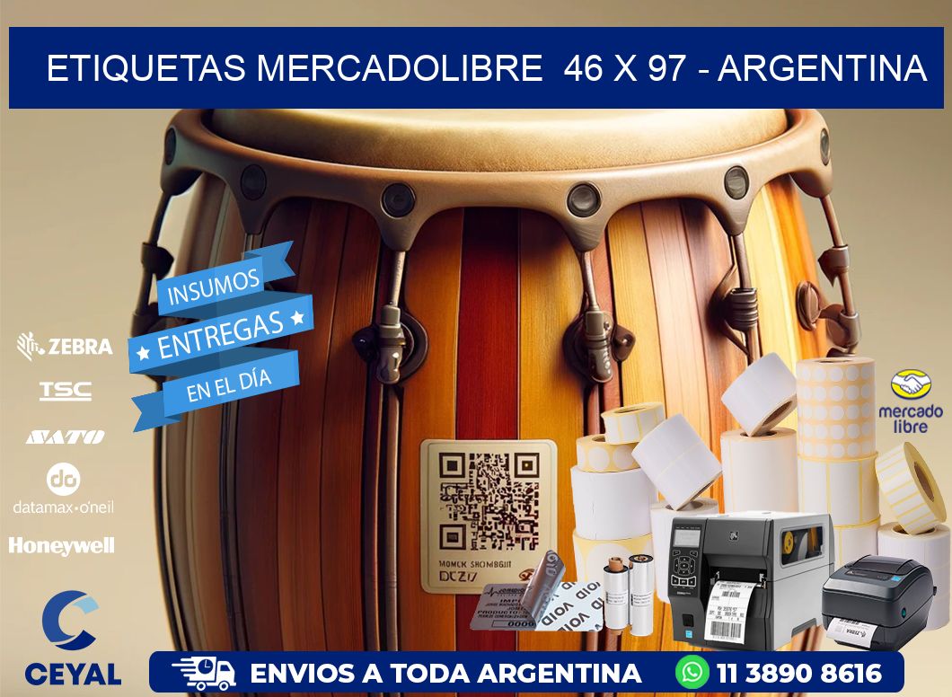 ETIQUETAS MERCADOLIBRE  46 x 97 - ARGENTINA