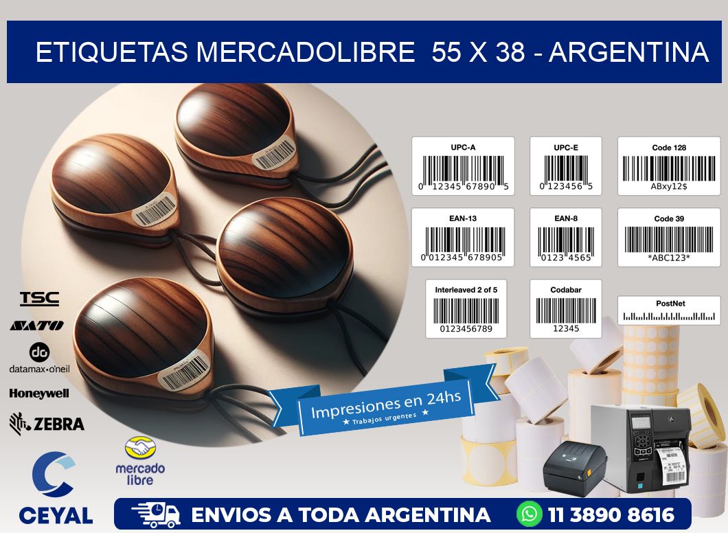 ETIQUETAS MERCADOLIBRE  55 x 38 - ARGENTINA