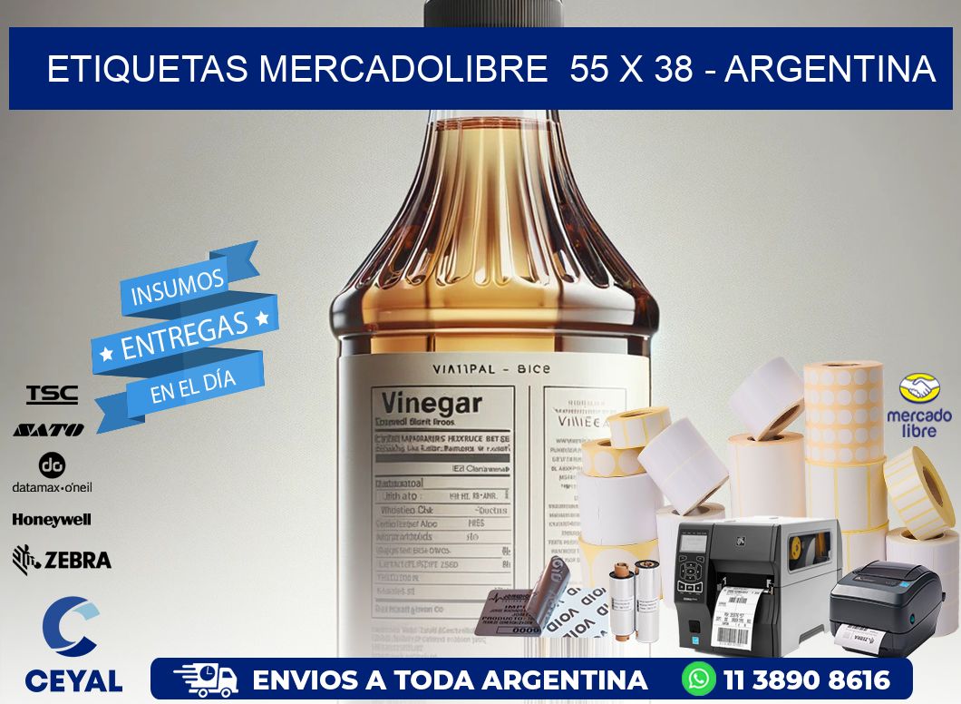 ETIQUETAS MERCADOLIBRE  55 x 38 - ARGENTINA