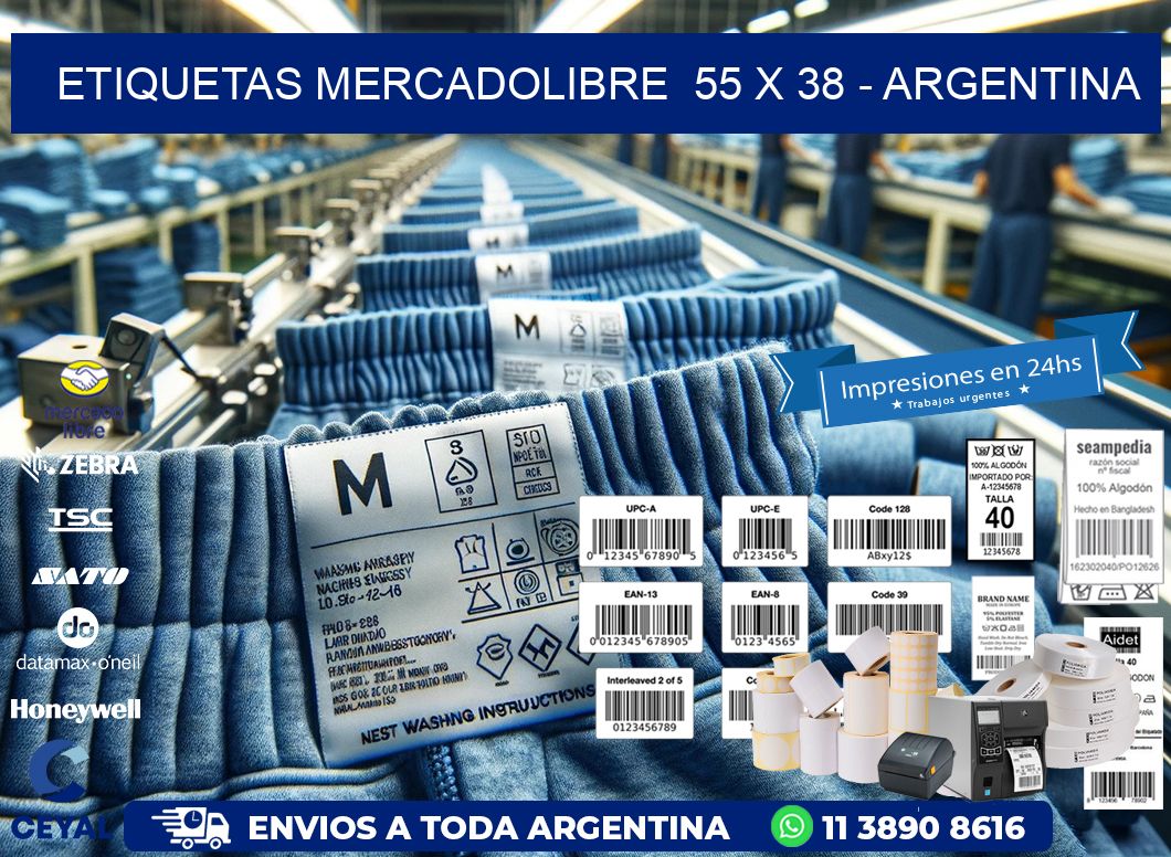 ETIQUETAS MERCADOLIBRE  55 x 38 - ARGENTINA