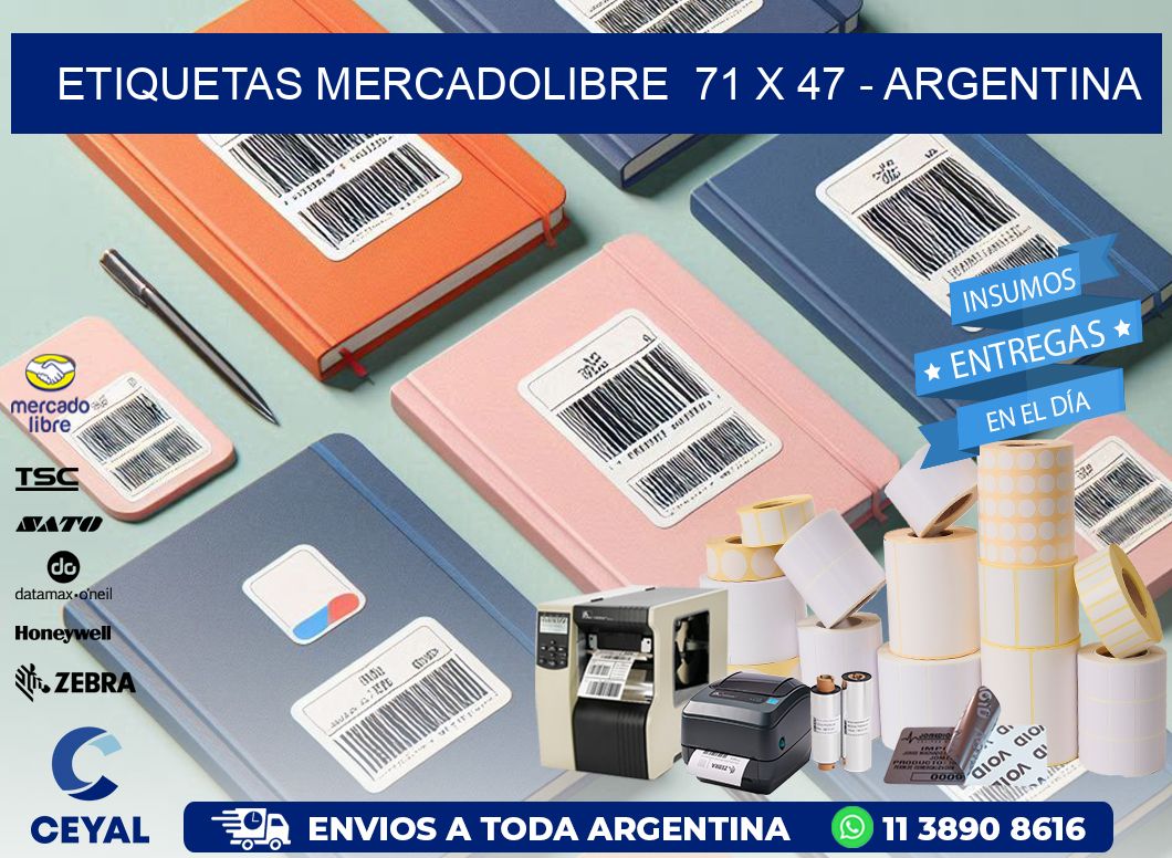 ETIQUETAS MERCADOLIBRE  71 x 47 - ARGENTINA