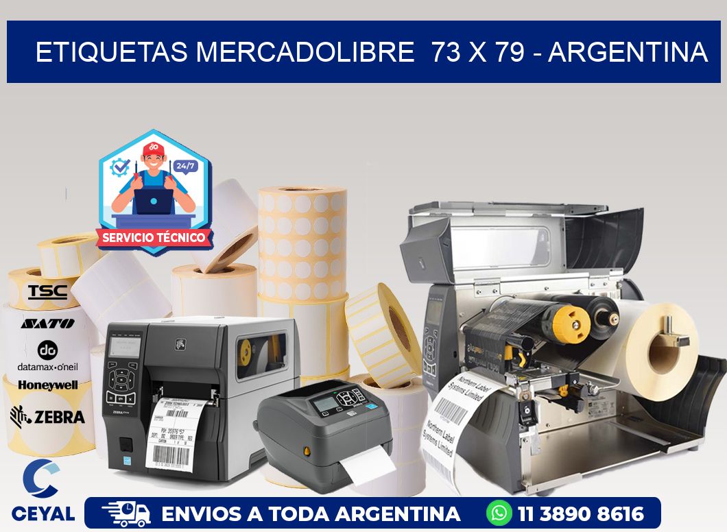 ETIQUETAS MERCADOLIBRE  73 x 79 - ARGENTINA