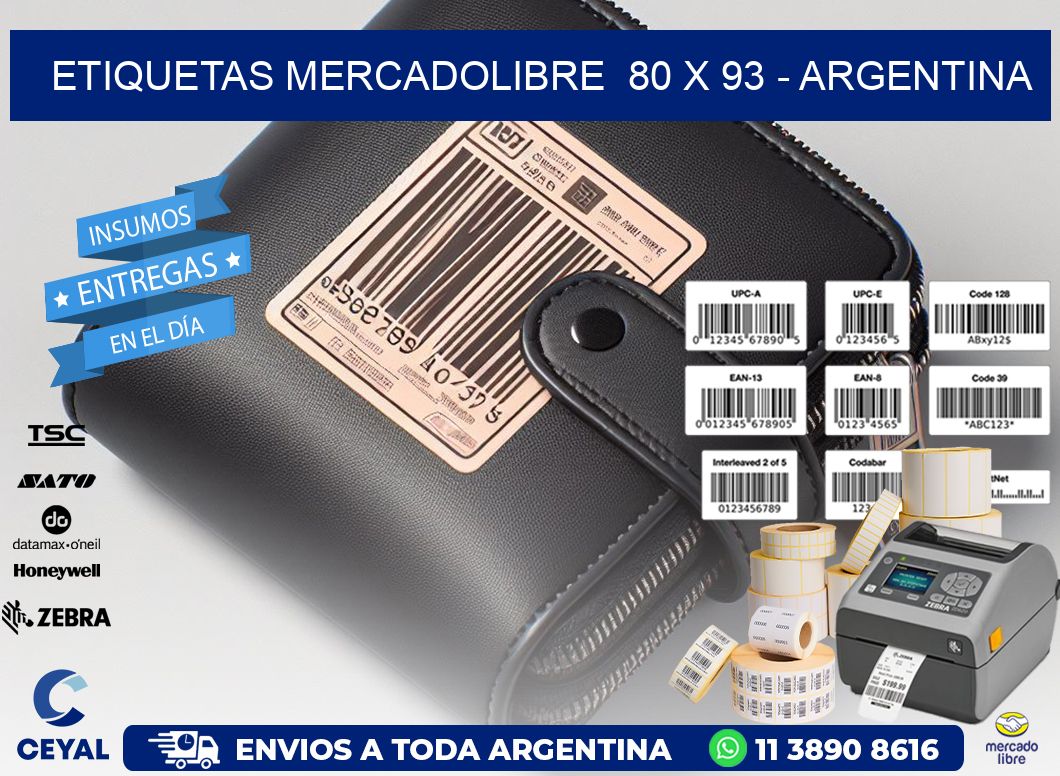 ETIQUETAS MERCADOLIBRE  80 x 93 - ARGENTINA