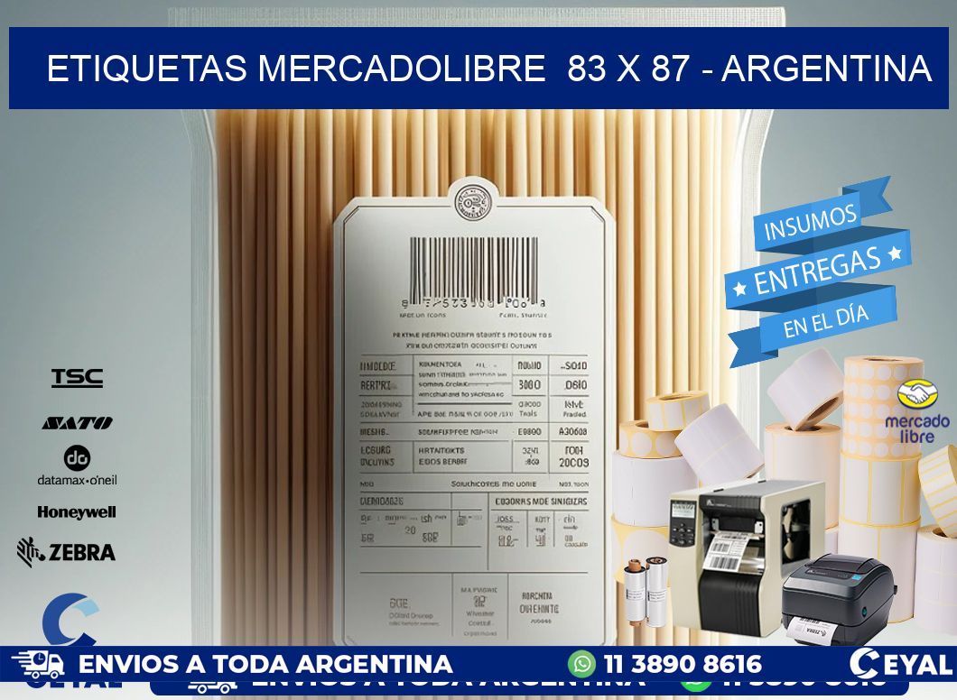 ETIQUETAS MERCADOLIBRE  83 x 87 - ARGENTINA