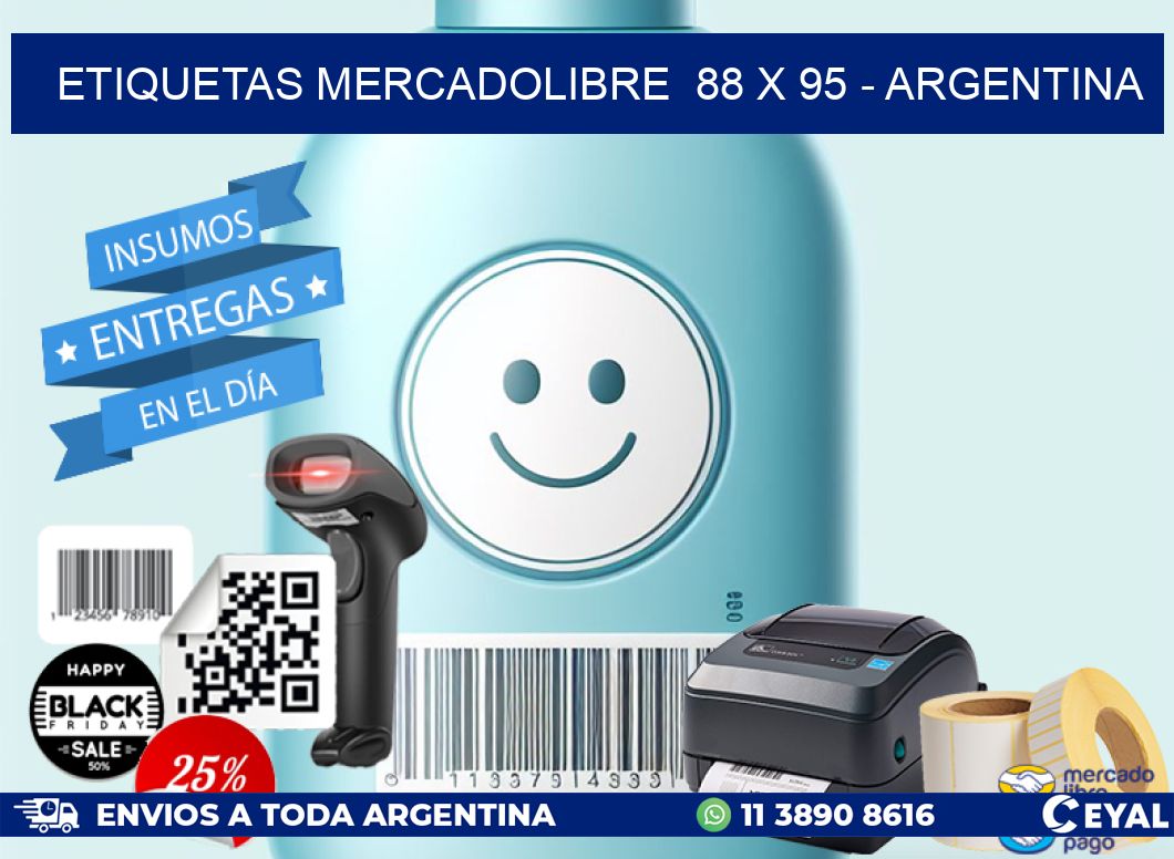 ETIQUETAS MERCADOLIBRE  88 x 95 - ARGENTINA