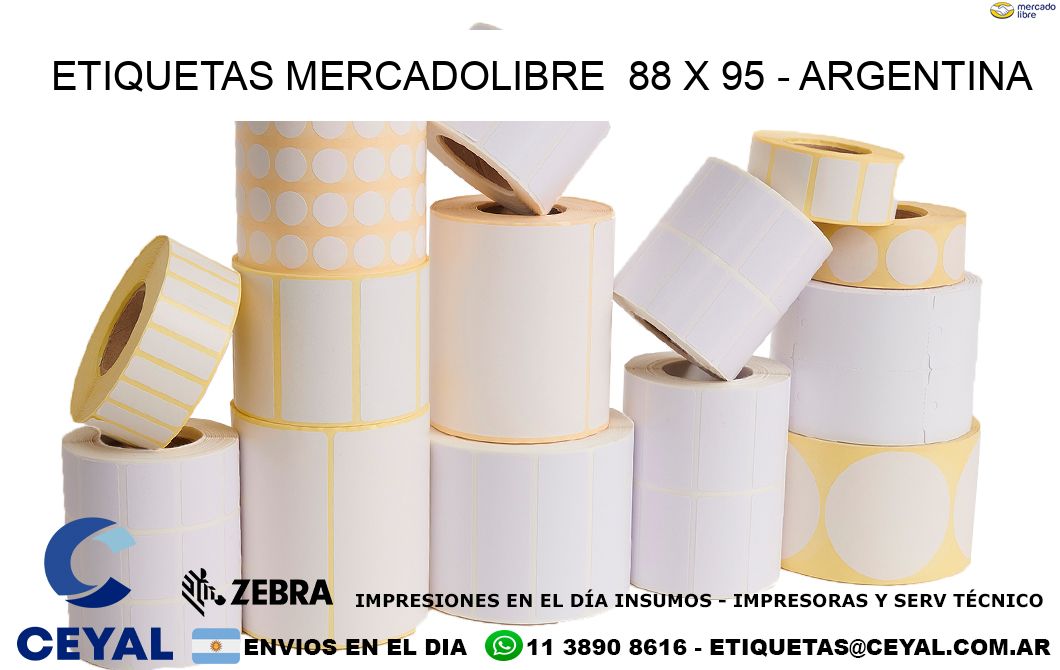 ETIQUETAS MERCADOLIBRE  88 x 95 - ARGENTINA