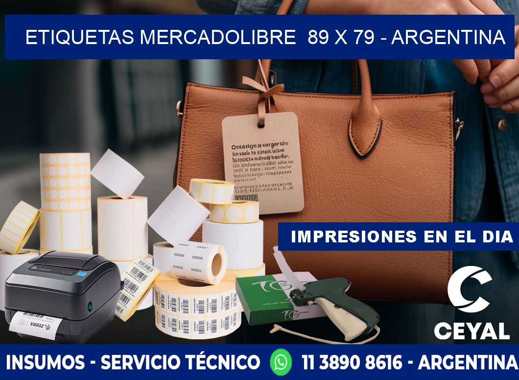 ETIQUETAS MERCADOLIBRE  89 x 79 - ARGENTINA