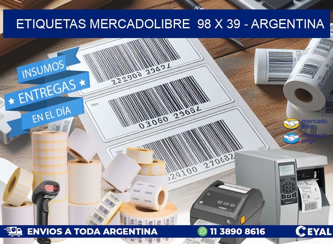 ETIQUETAS MERCADOLIBRE  98 x 39 – ARGENTINA