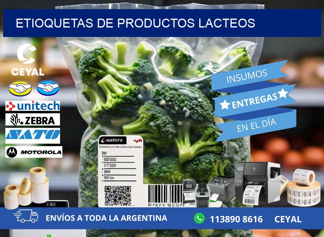 ETIOQUETAS DE PRODUCTOS LACTEOS