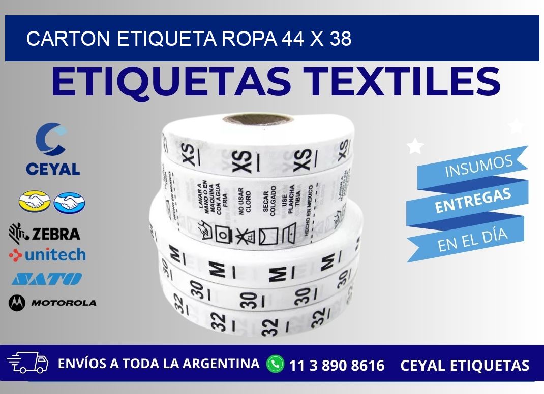 CARTON ETIQUETA ROPA 44 x 38