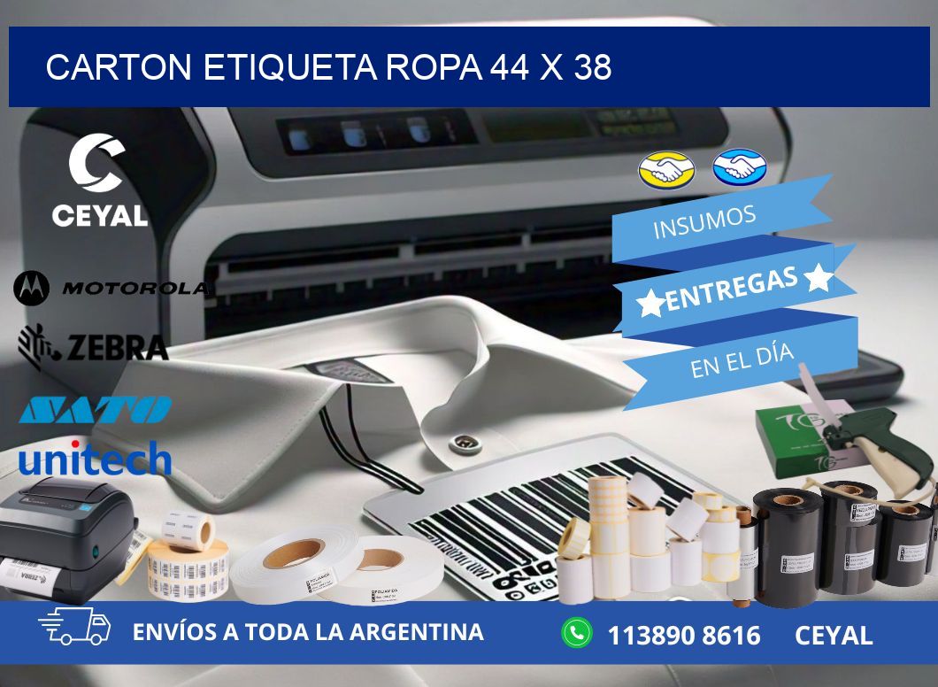 CARTON ETIQUETA ROPA 44 x 38