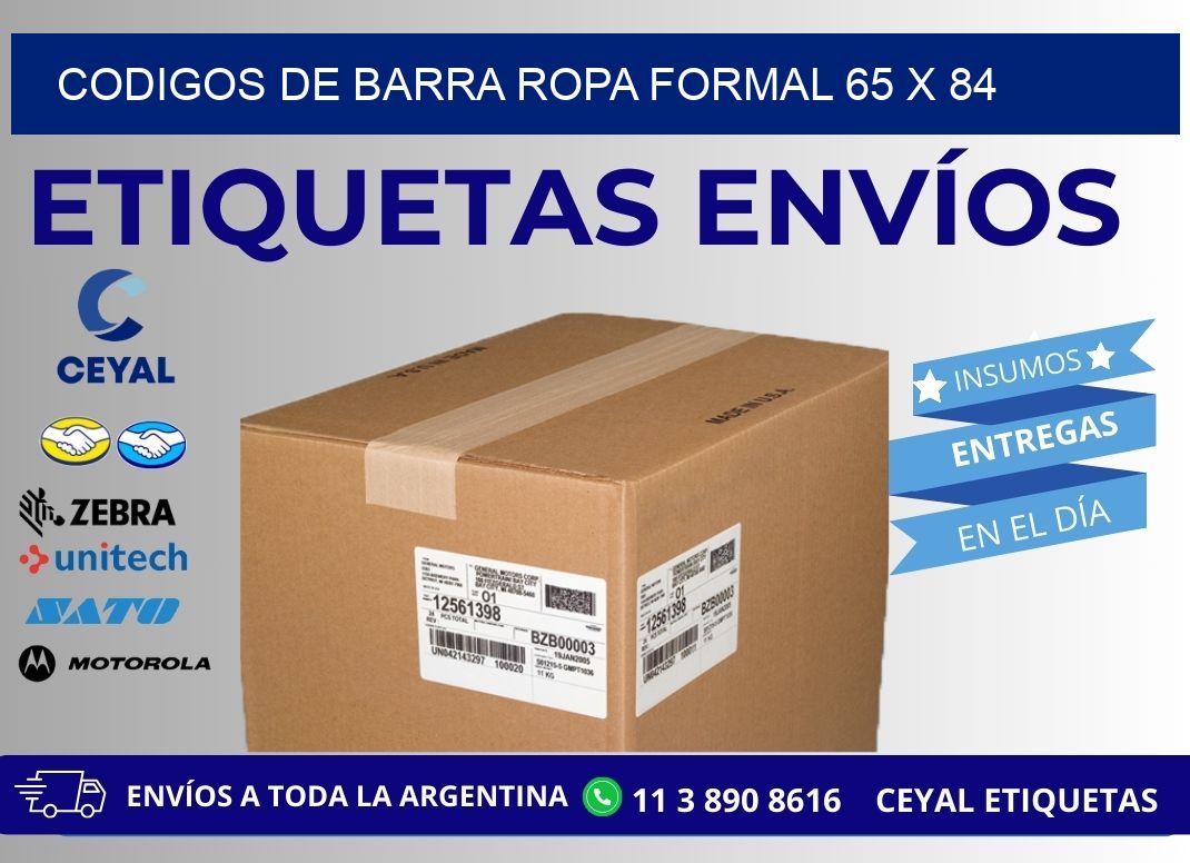 CODIGOS DE BARRA ROPA FORMAL 65 x 84