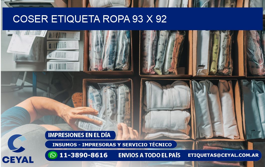 COSER ETIQUETA ROPA 93 x 92