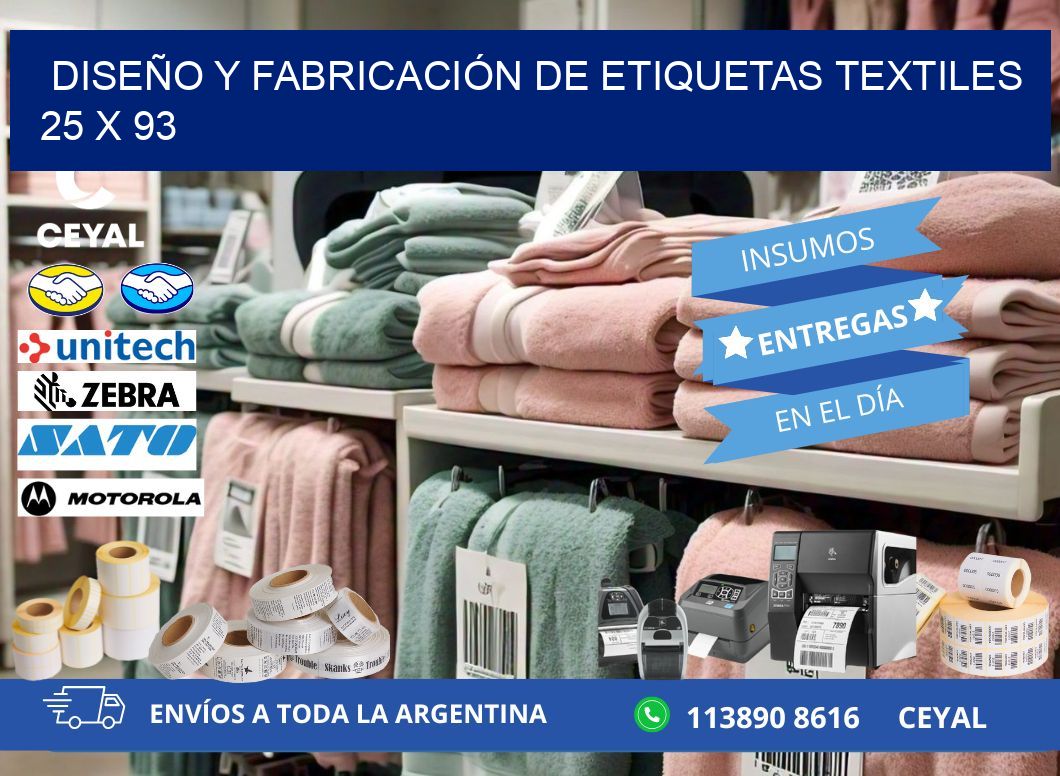 DISEÑO Y FABRICACIÓN DE ETIQUETAS TEXTILES 25 x 93