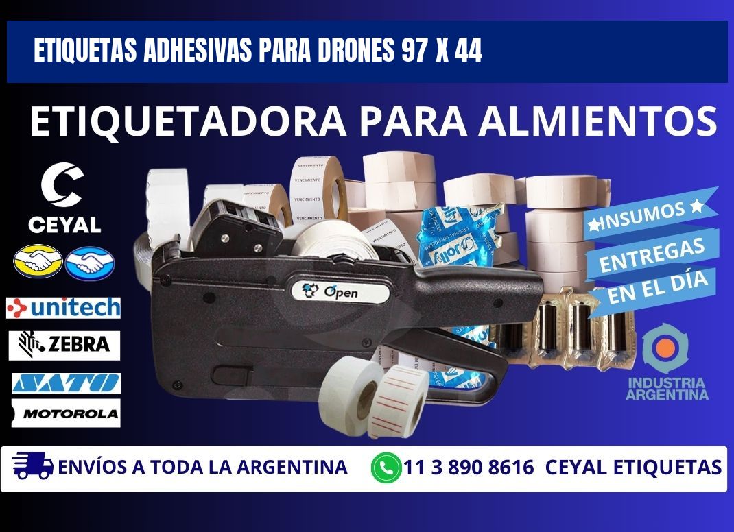 ETIQUETAS ADHESIVAS PARA DRONES 97 x 44