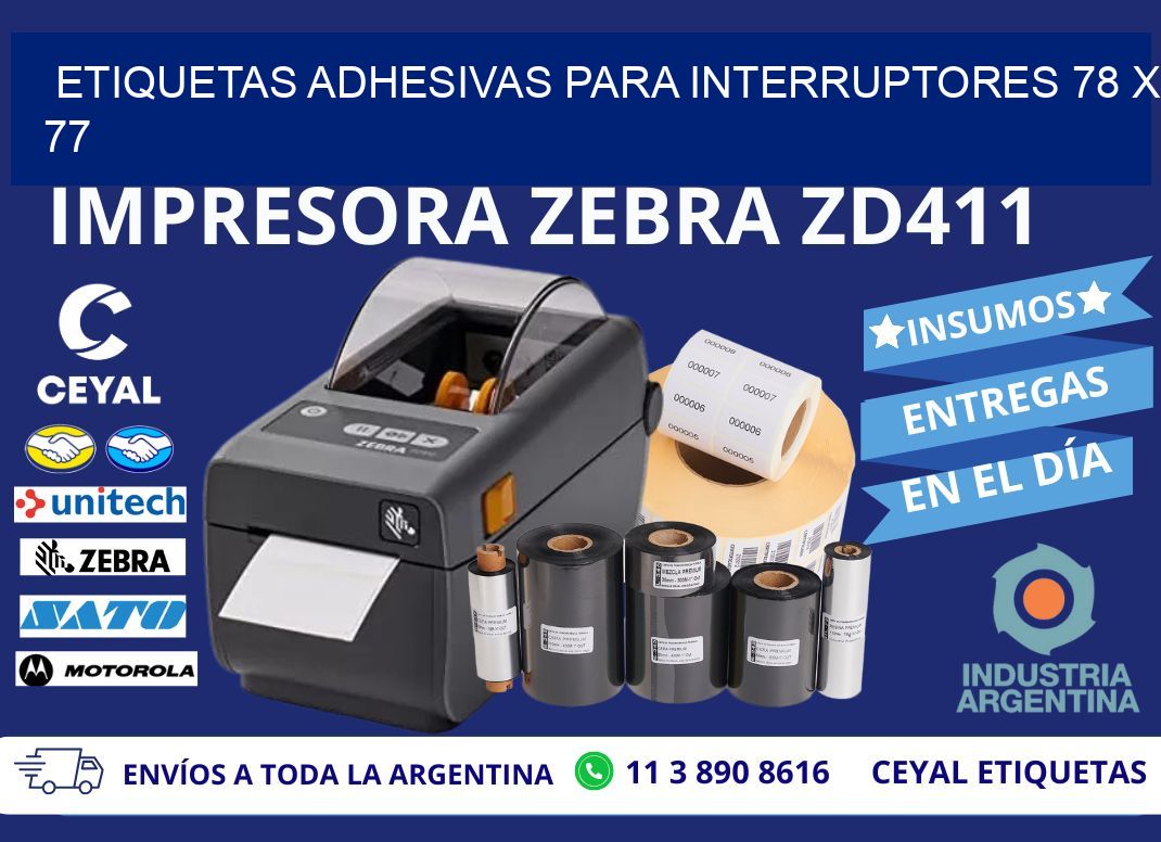 ETIQUETAS ADHESIVAS PARA INTERRUPTORES 78 x 77