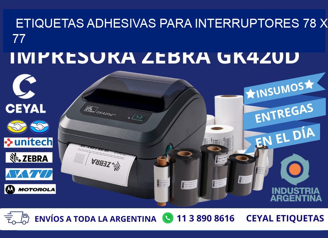 ETIQUETAS ADHESIVAS PARA INTERRUPTORES 78 x 77