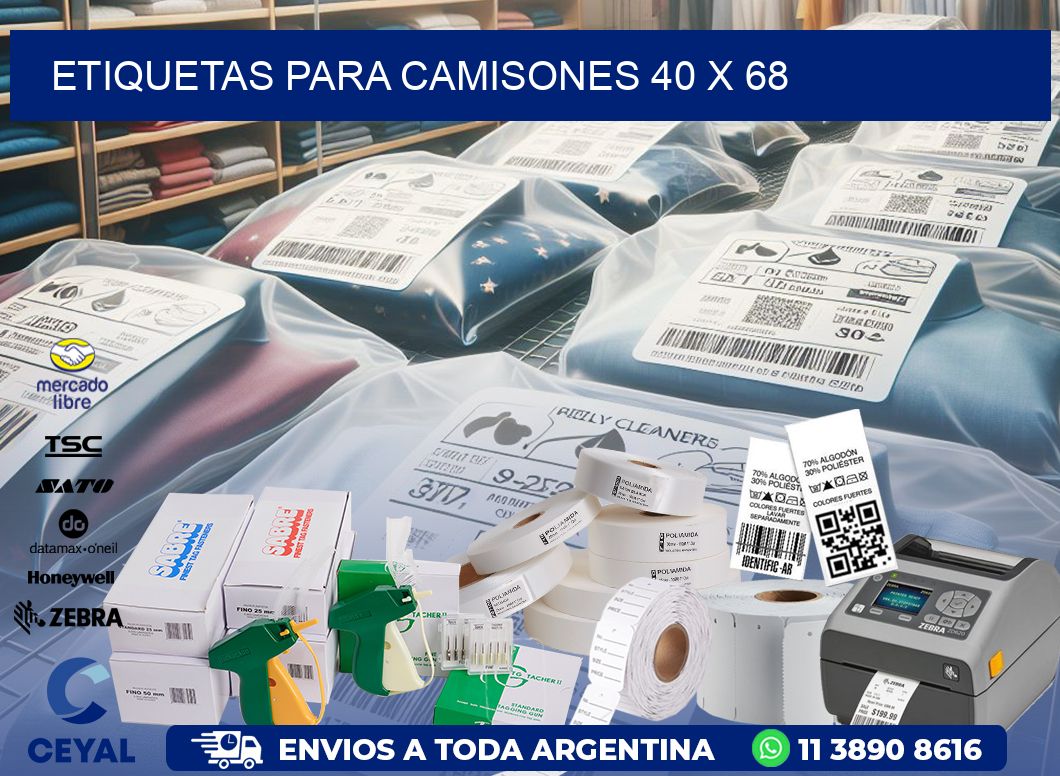 ETIQUETAS PARA CAMISONES 40 x 68