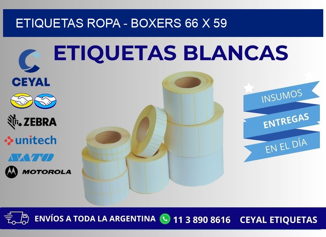 ETIQUETAS ROPA - BOXERS 66 x 59