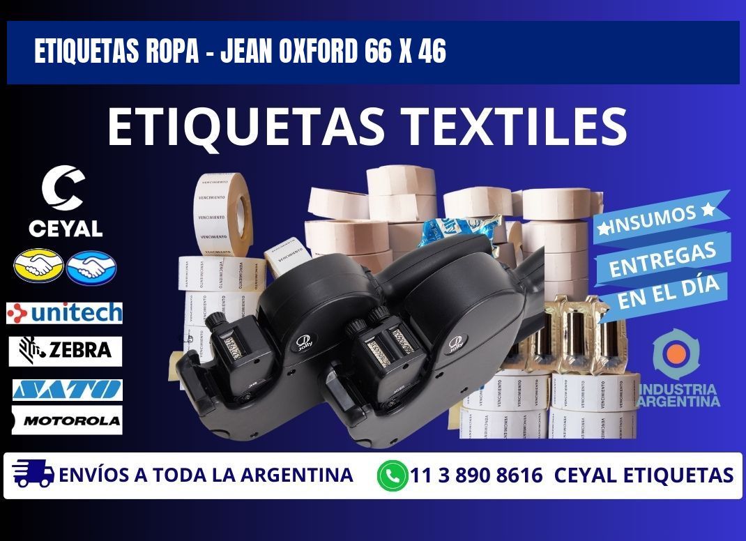 ETIQUETAS ROPA - JEAN OXFORD 66 x 46