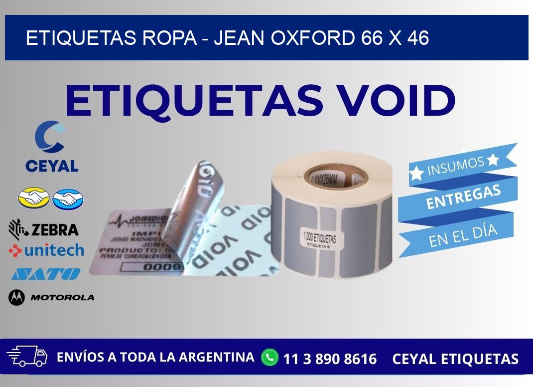 ETIQUETAS ROPA - JEAN OXFORD 66 x 46