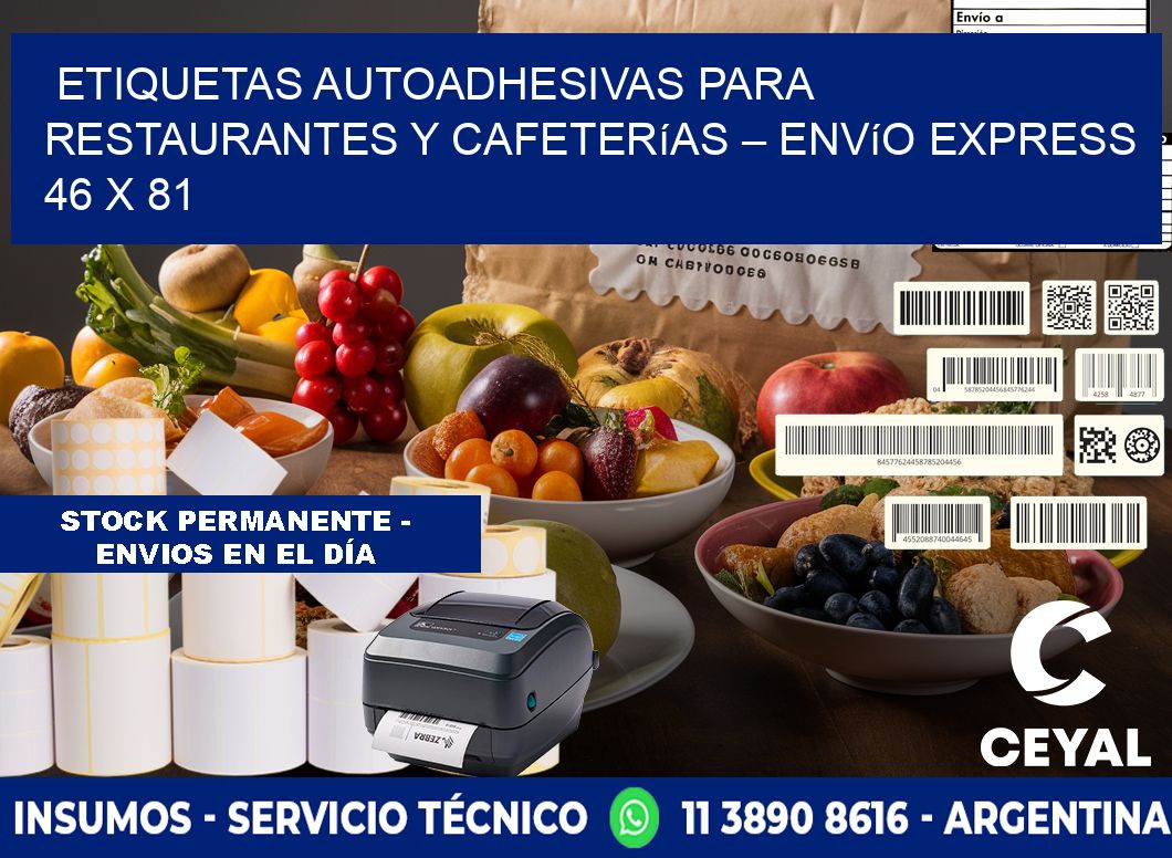 Etiquetas autoadhesivas para restaurantes y cafeterías – Envío express 46 x 81