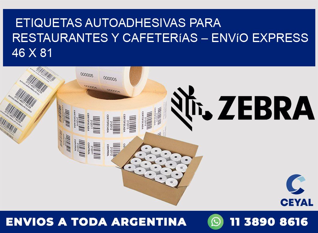 Etiquetas autoadhesivas para restaurantes y cafeterías – Envío express 46 x 81